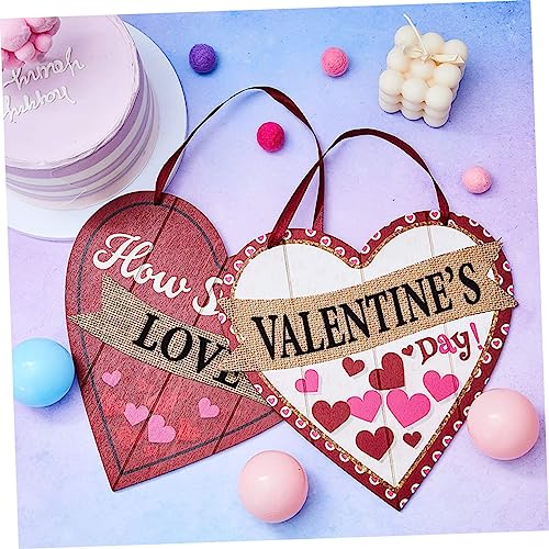 COHEALI 3 Stück Holzspäne-Auflistung Holzaufhänger Schild Für Haustür Holzbesatz Herz-Türschild Herz-Wanddekoration Hängeanhänger DIY Herzförmiges Hängebrett Herzform-Hängeschild – Bild 3