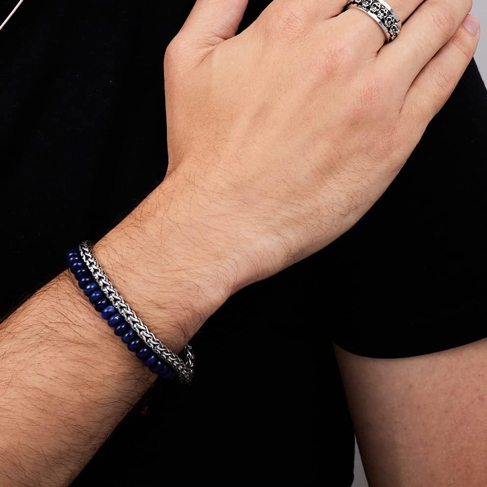 Men's Silver Chain Bracelet | Iconic 925 Sterling Silver Chain Bracelet Bali Style - Made in Italy 19.5CM, 21CM and 22.5 CM - Image 4