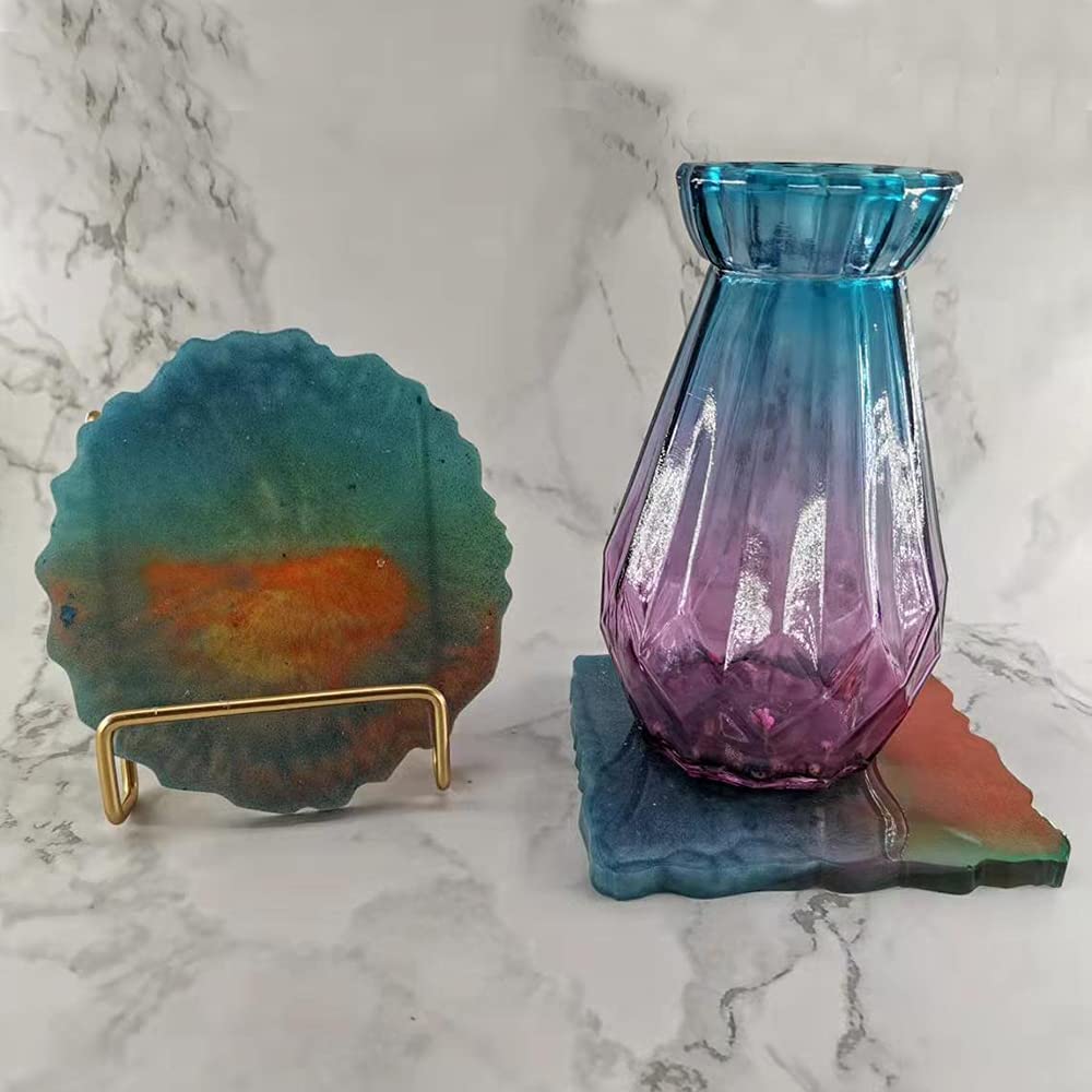 Baking Set Resin Coaster Molds,Silicone Molds for Resin Casting,Silicone Agate Coaster Molds for Making Resin Geode,Agate Slice Coasters,Cup Mats,Home Decoration Pack of 1 4
