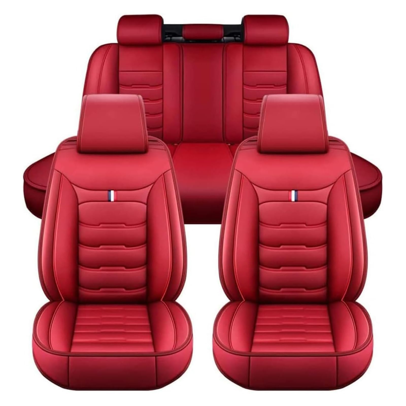 KGOWSTGBD Car Seat Covers Full Set for Hyundai Bayon Getz Ioniq IONIQ 5 Kona Santa FE, Premium Leather Car Seat Protectors Airbag Compatible Front Rear 5 Seat Cushions,C
