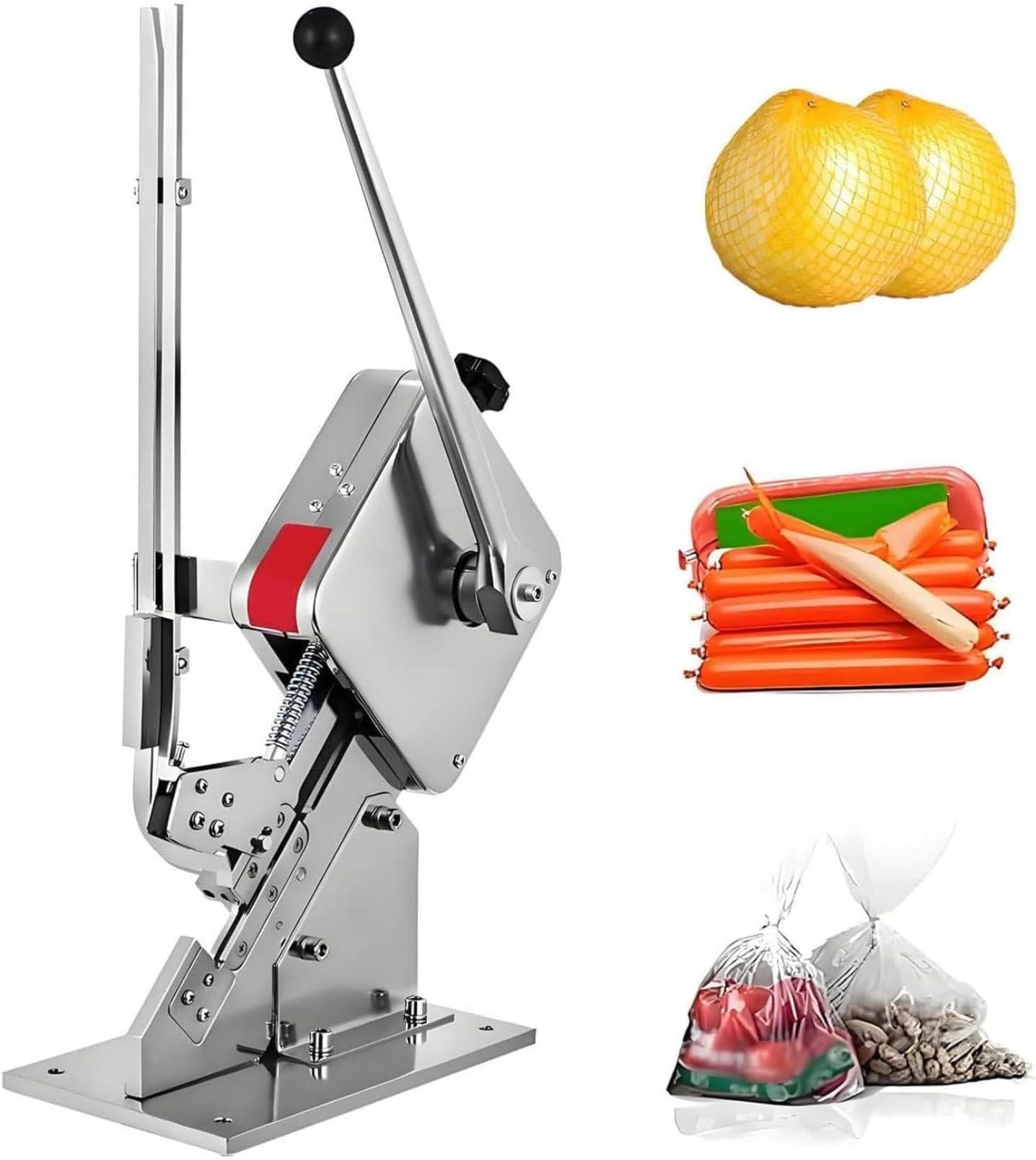 WYBYYDS Manual Bag Tying Machine, U-Shape Sealer Tool, with Guide Rail Processes 150 Clips,Casing Diameter 50-120mm,for Sausages, Fruits U506