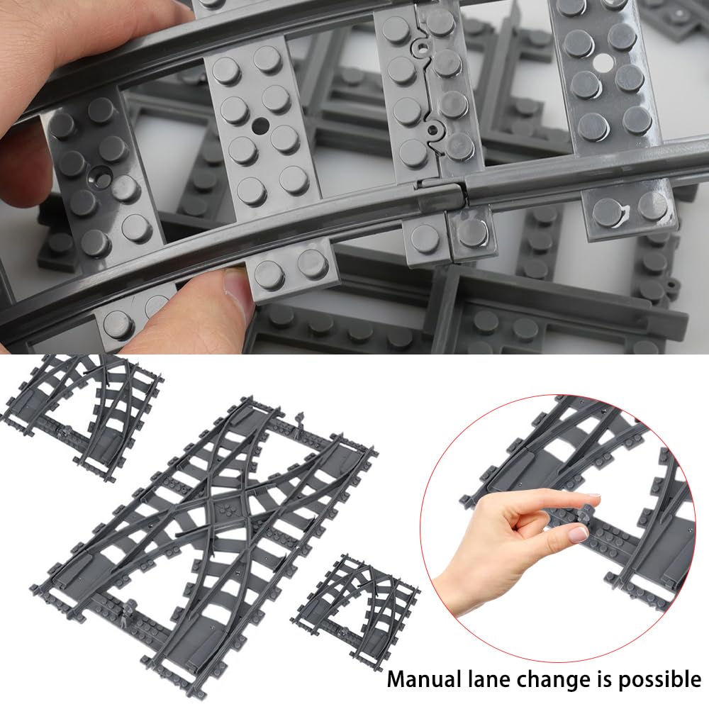 Kit De 54 Pièces Rails De Train SenaiMy - Blocs De Construction Ville Compatible Lego - Cadeau Enfant Garçon Fille
