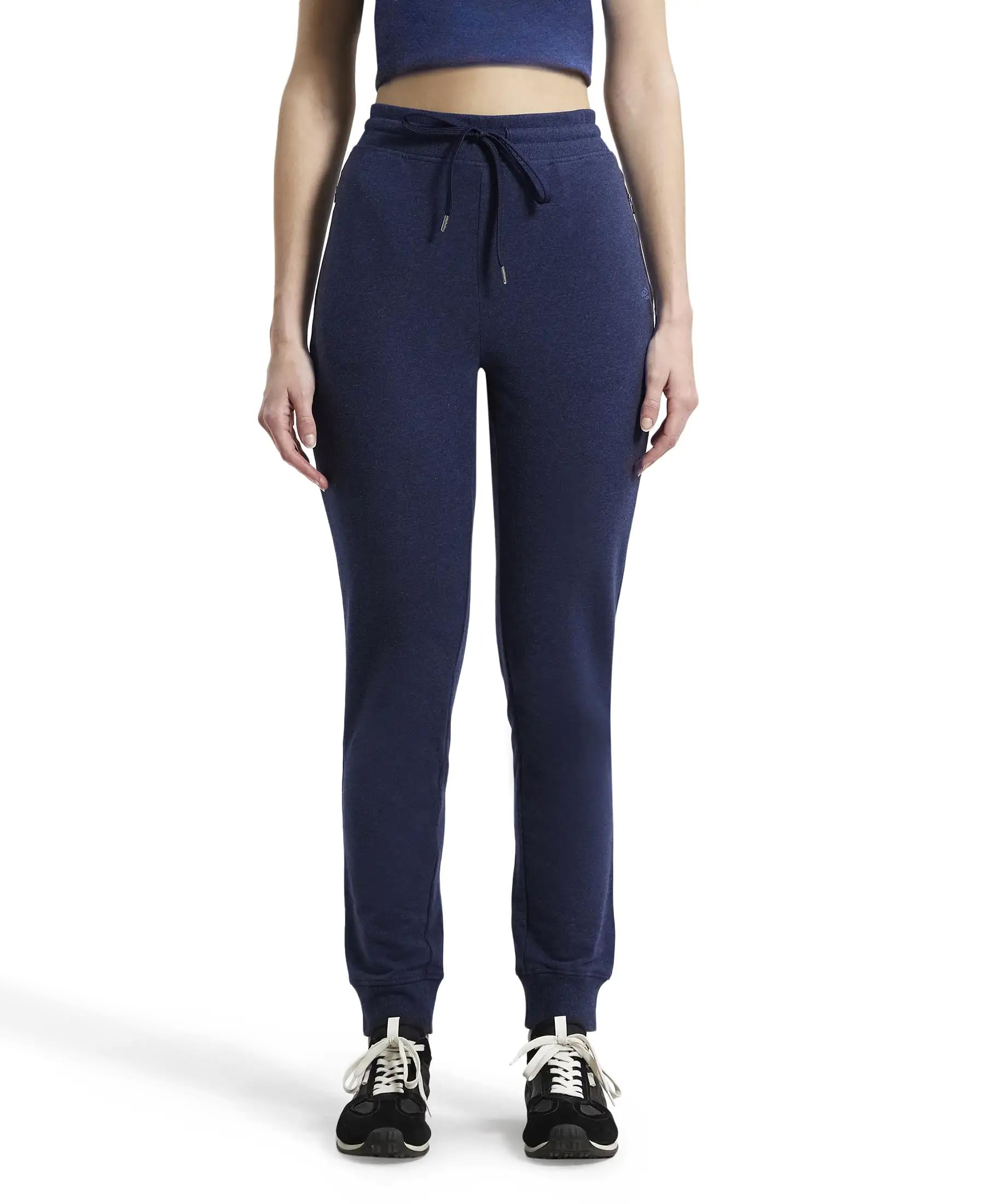 jockey Womens Mid Rise 1323 Super Combed Cotton Elastane French Terry Slim Fit Joggers with Zipper Pockets-picture-27