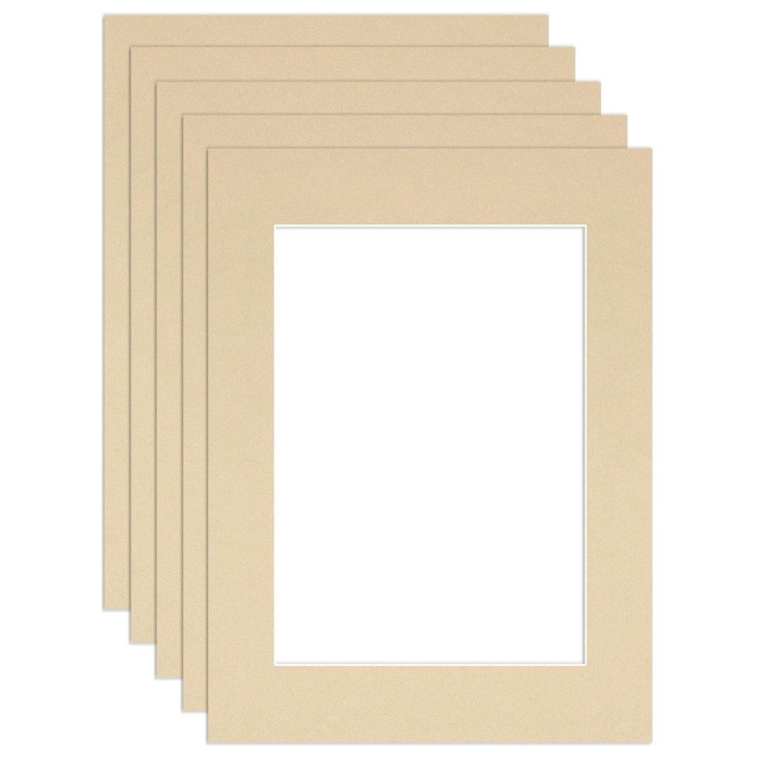 Procut Global 16x12" Ivory Picture Mounts to Fit A4 Aperture - Precision Cut Cardboard Photo Mount - Ideal for Frames, Prints, Artwork & Certificates - Sizes & Colours Available - 5 Pack