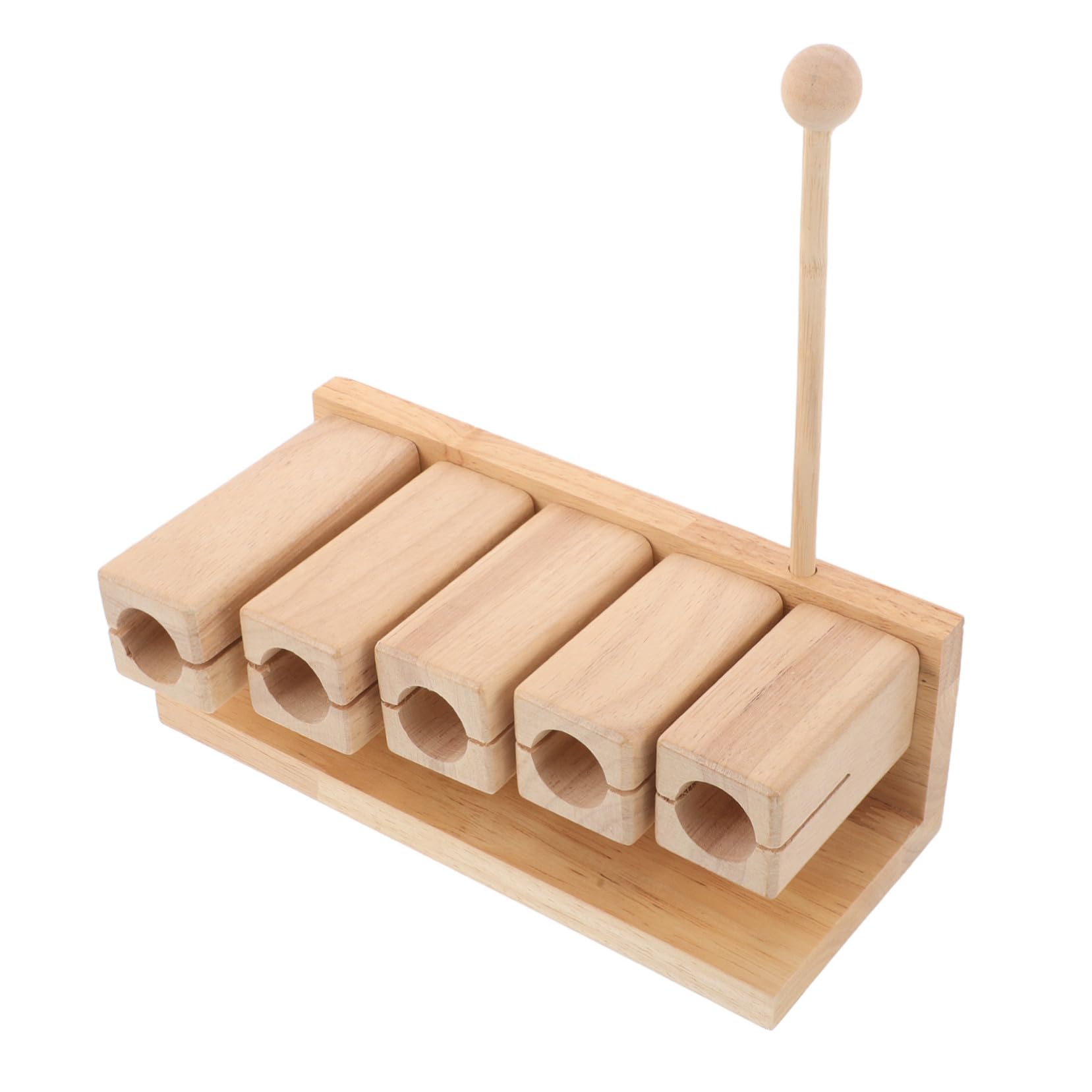 Strumento Percussione in Legno con Mazzuolo, Design Pentatonico a Cinque Toni, Impugnatura Ergonomica e Adatto per Attività Prescolari e Giochi in Famiglia