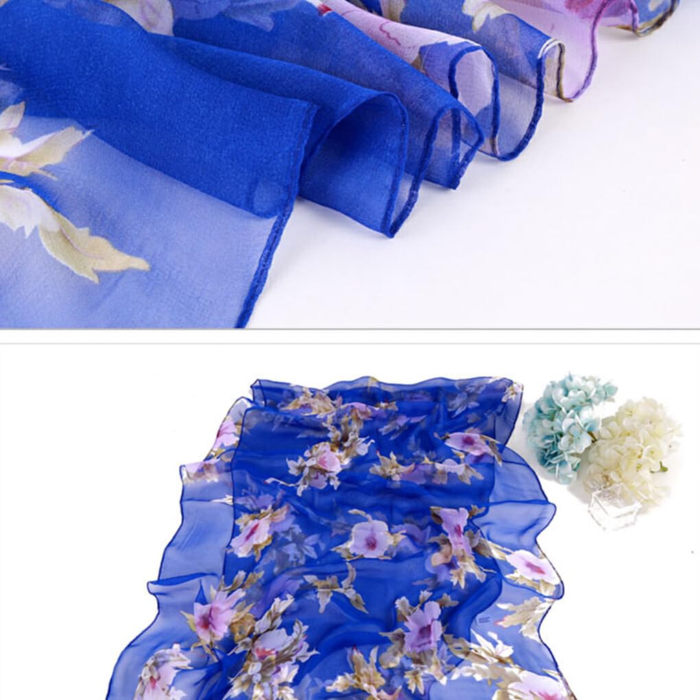 Foulard Soie Femme Imprimé Fleuri – Élégant & Léger 160x50 Cm – Été Chic Noir Blanc