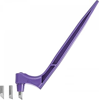 uxcell Craft Cutting Tools, 360 Degree Rotating Blades Stainless Steel Cutter with 15 30 45 Degree Blade for DIY Crafts Stencils Scrapbooks, Purple