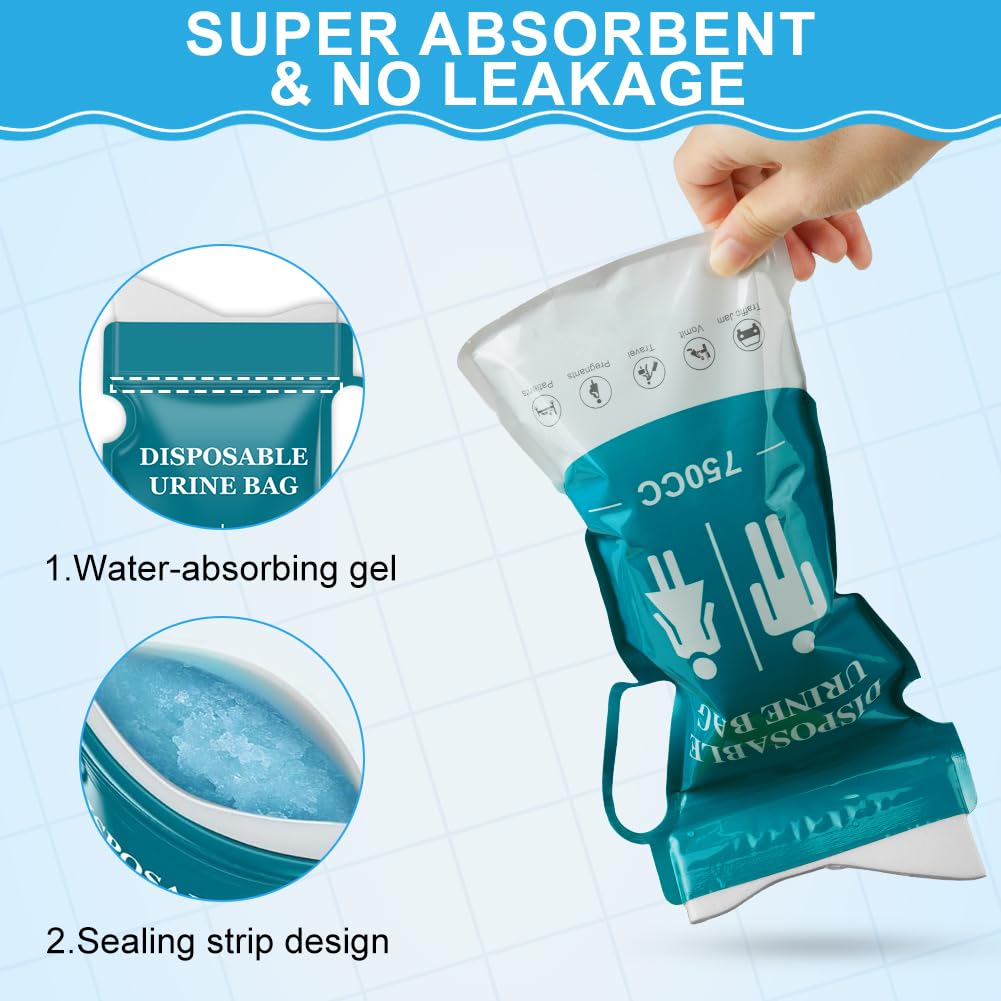 UYVPAER Notfall Urinale 4er Pack | Auslaufsichere Urinbeutel Mit Gel | Für Unterwegs, Camping & Reisen