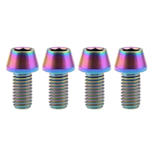 Wanyifa Titanio Ti M8 x15 20 25 30 35 40 45 50 1969ft 0049in Pitch Hex Allen Tornillos de cabeza hexagonal Pack de 4 cabeza cónica M8x15mm arco iris