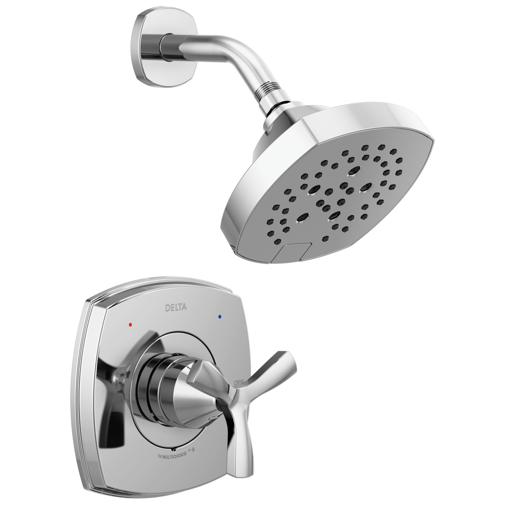 Robinet de douche Delta T142766-PR chromé avec kit de garniture mono-fonction Stryke 14
