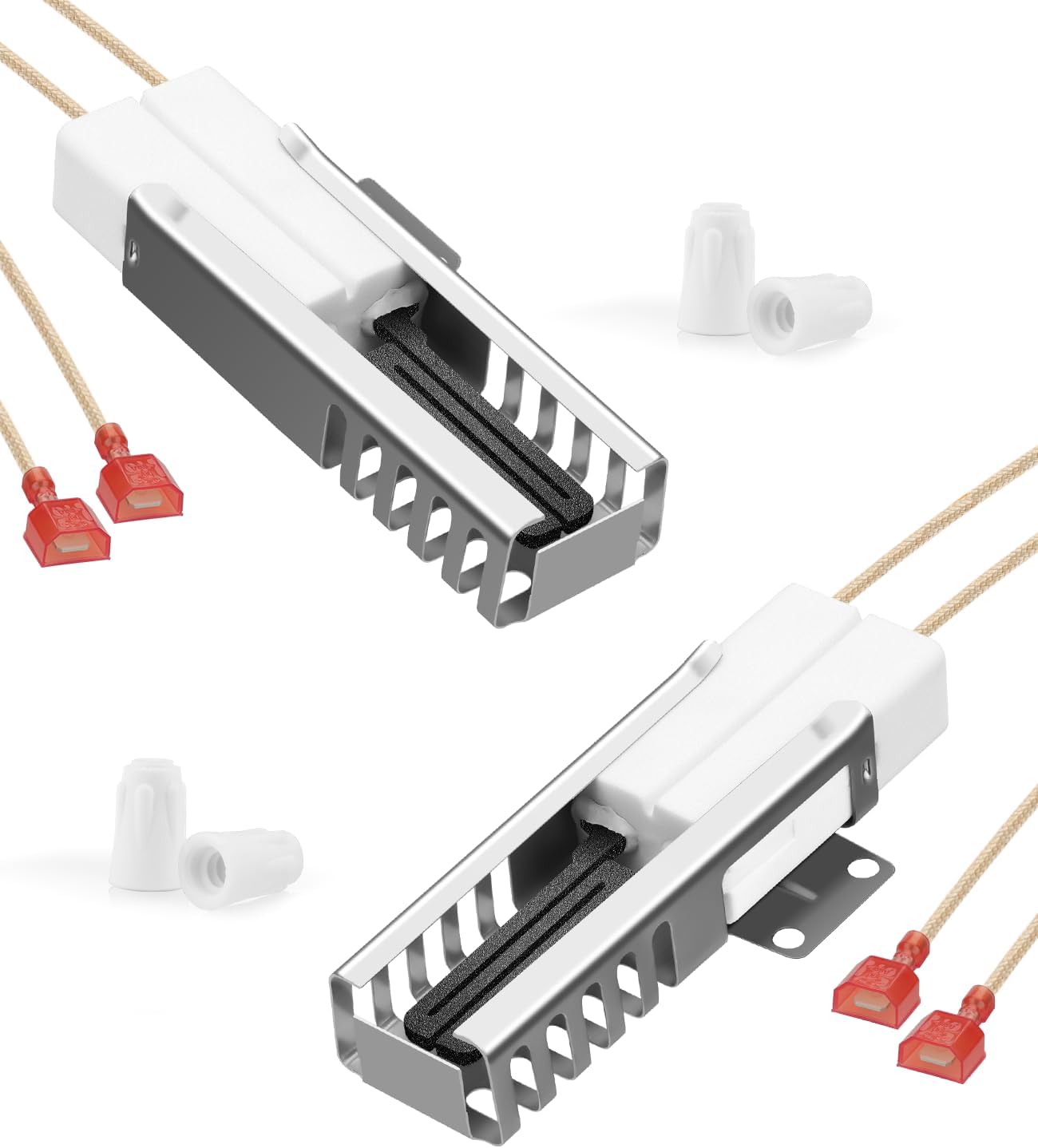 PB040001 Gas Range Oven Igniter with 4 Ceramic Nuts, Oven Igniter for Gas Stove for Viking Range, Oven Ignitor Replace AP5315579 065650-000 SGR4001 792263,2 Pack