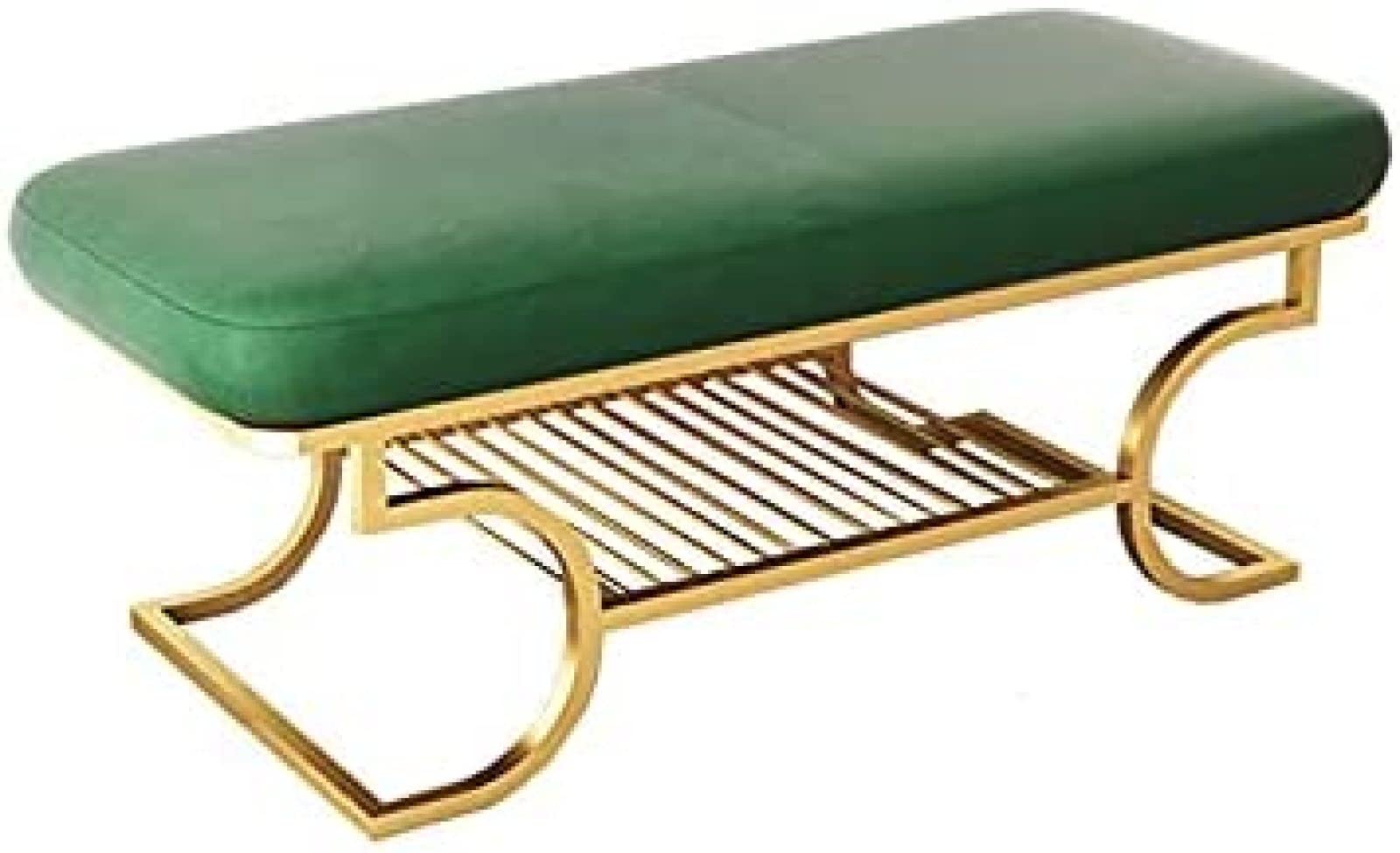 Banc à chaussures en velours de 100 cm avec coussin en mousse confortable pour entrée et chambre