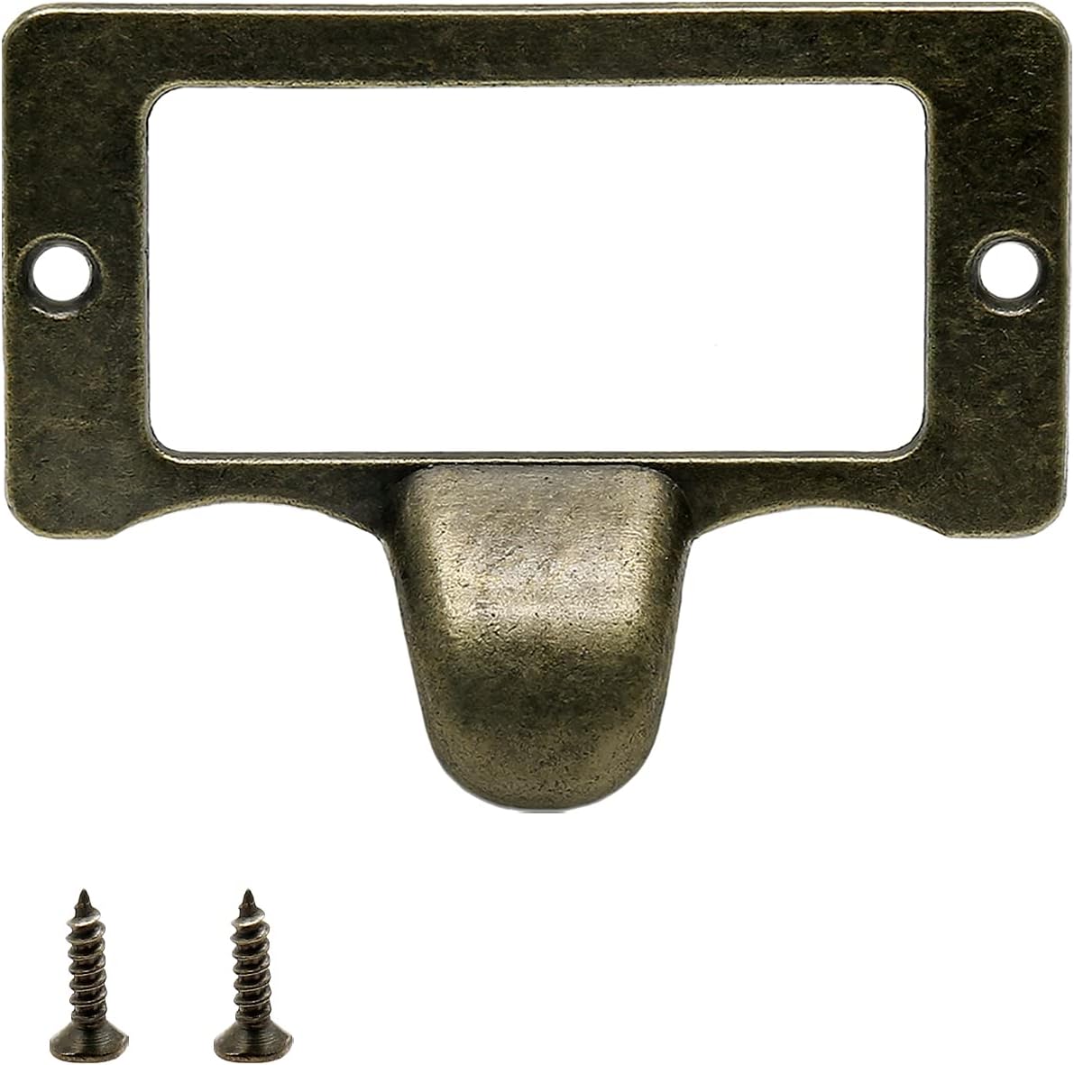 Rierdge 20 Pcs Antique Bronze Card Catalog Drawer Pulls, Vintage File