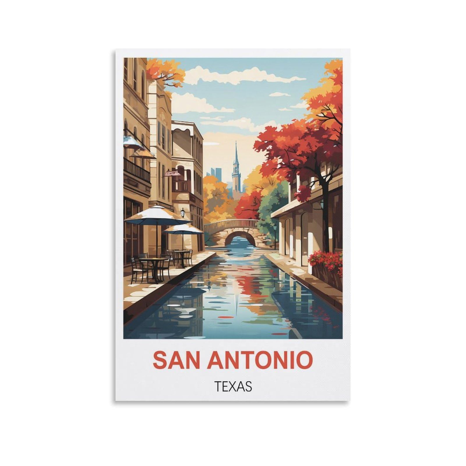 Metal Tin Sign Plaque Poster,San Antonio Texas,Wall Poster Retro Tin Sign Metal Plaque for Bar Wall Decor Home Living Room Wall Art Decor 30x30cm