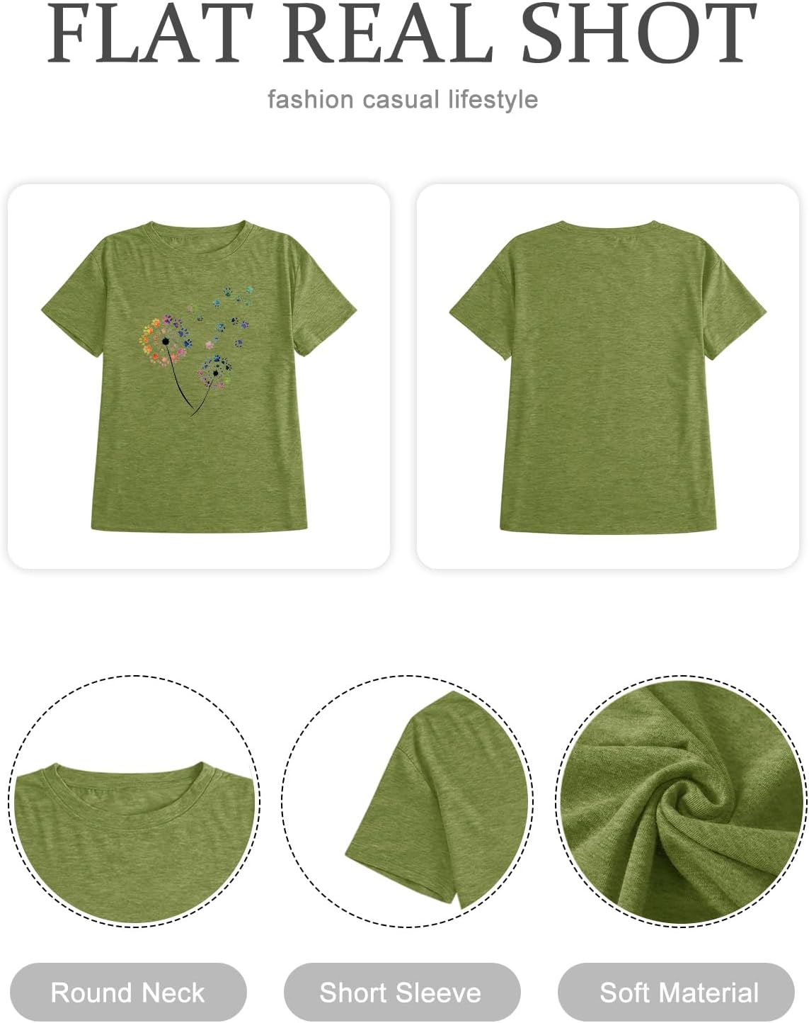 Binshre Plus Size Tops for Women Cute Graphic Tees Loose Fit Flower Printing Short Sleeve Crew Neck T Shirts - Image 5