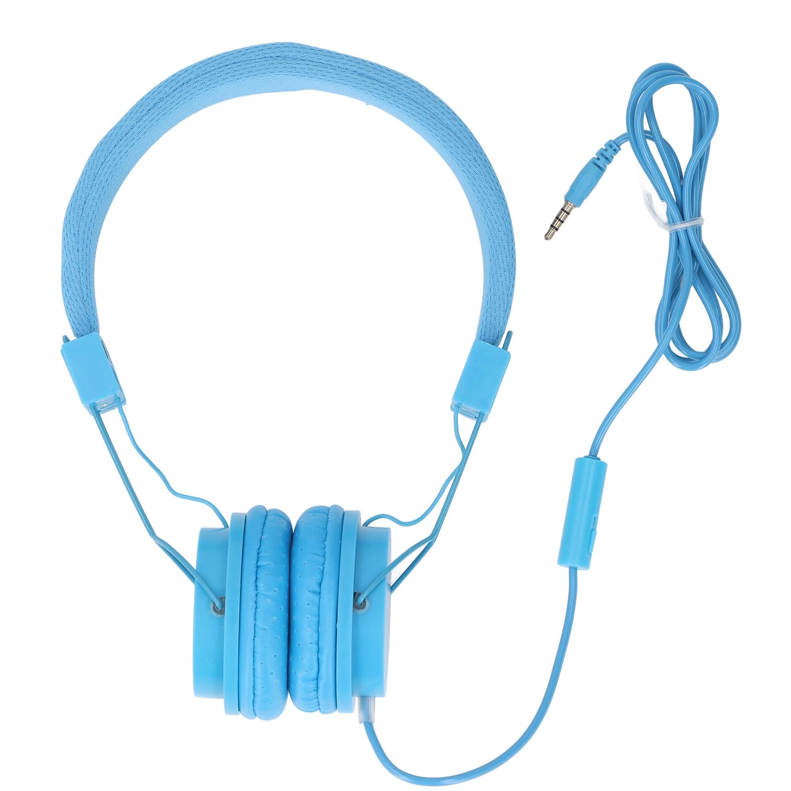 3.5mm Wired Headset with Microphone, Stereo Foldable Headphones, Adjustable Headband with Inline Control for Music Calls Games, Compatible with PC Laptop Tablet Phone MP3, Lightwei (Blue)-image-43