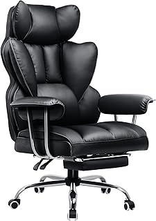 GTPLAYER Gaming Stuhl, Gamer Stuhl, Ergonomischer Bürostuhl mit Fußstütze, Kunstleder, Federsitzkissen, Gaming Chair Gepolstert, Gaming Sessel 180kg Belastbarkeit schwarz