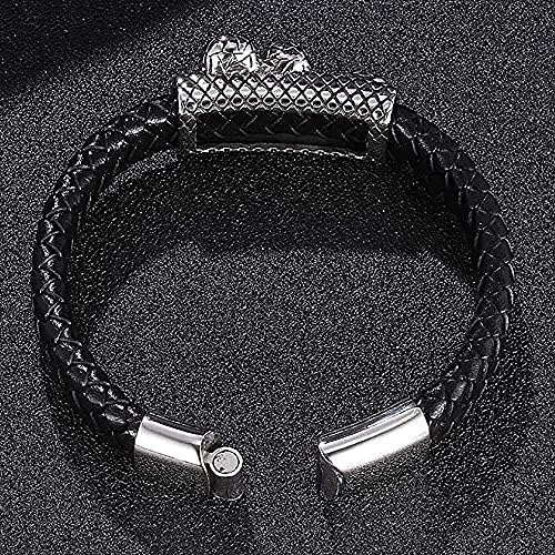 Braccialetto Cuoio Braccialetto Uomo Pelle Intrecciata Marrone - Chiusura Magnetica In Acciaio Braccialetto Cuoio Chiusura Magnetica - Foto 5