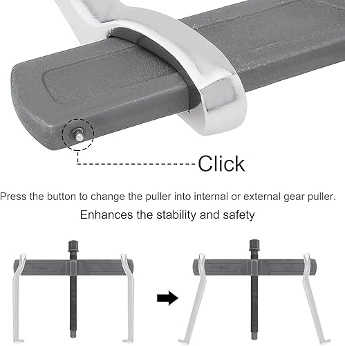 Miniatura 5 de Extractor de engranajes de 2 mandíbulas de 12 pulgadas, engranajes extractores de rodamientos CR-V ajustables, herramienta de extracción para