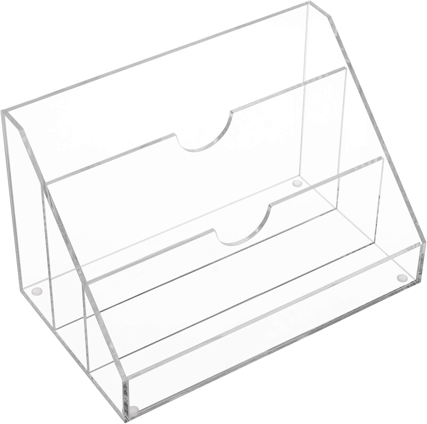 MyGift 3-Slot Clear Acrylic Tabletop Mail Sorter & Desktop Organizer : Office Products