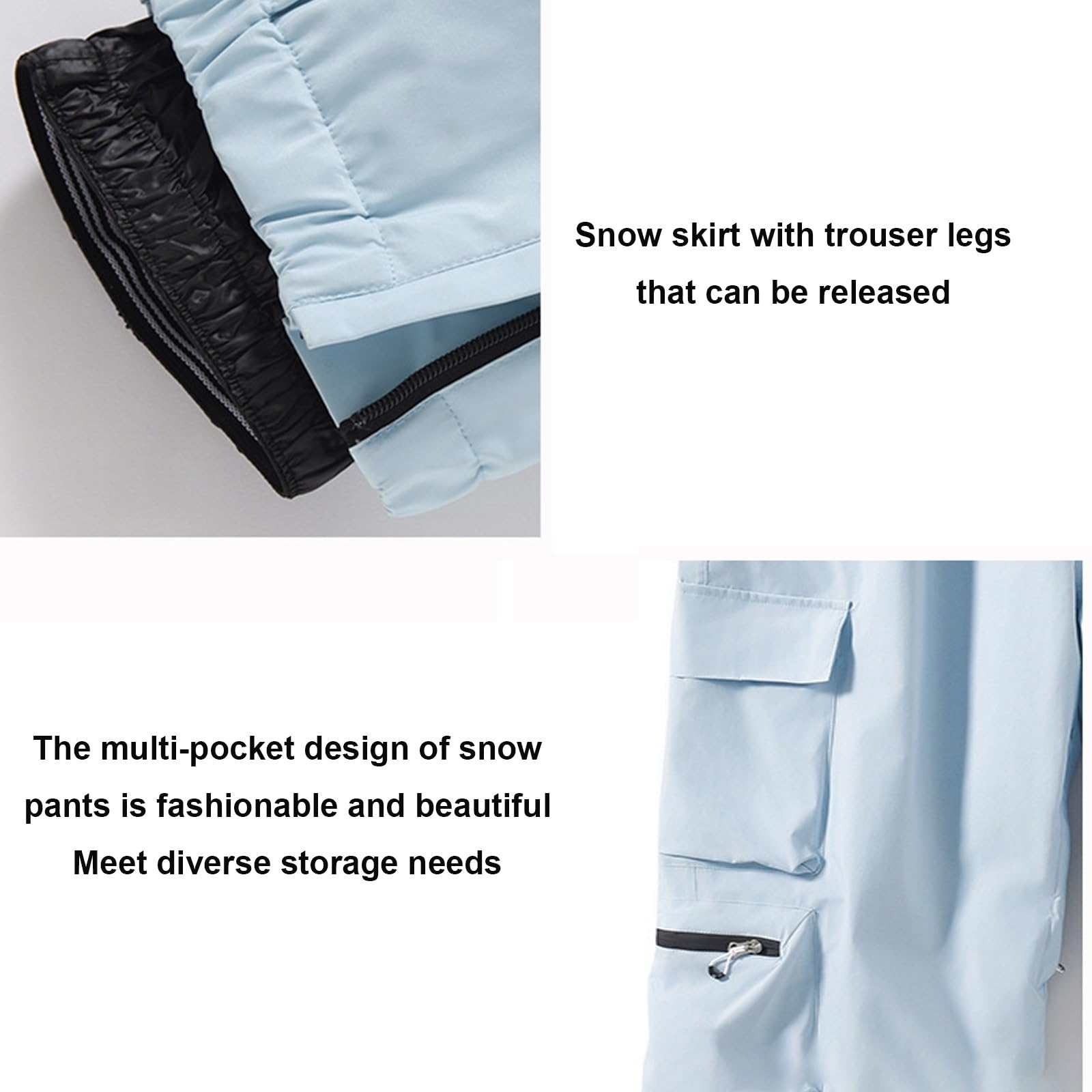 ALMASI Pantaloni da Snowboard Larghi da Uomo da Donna Pantaloni da Neve da Sci Sport Super Larghi Isolamento Esterno Impermeabile(Apple Green,Small)