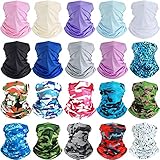 20 Pieces Sunscreen Cooling Breathable Bandana Women Man Balaclava Face Cover Neck Gaiter Scarf Outd