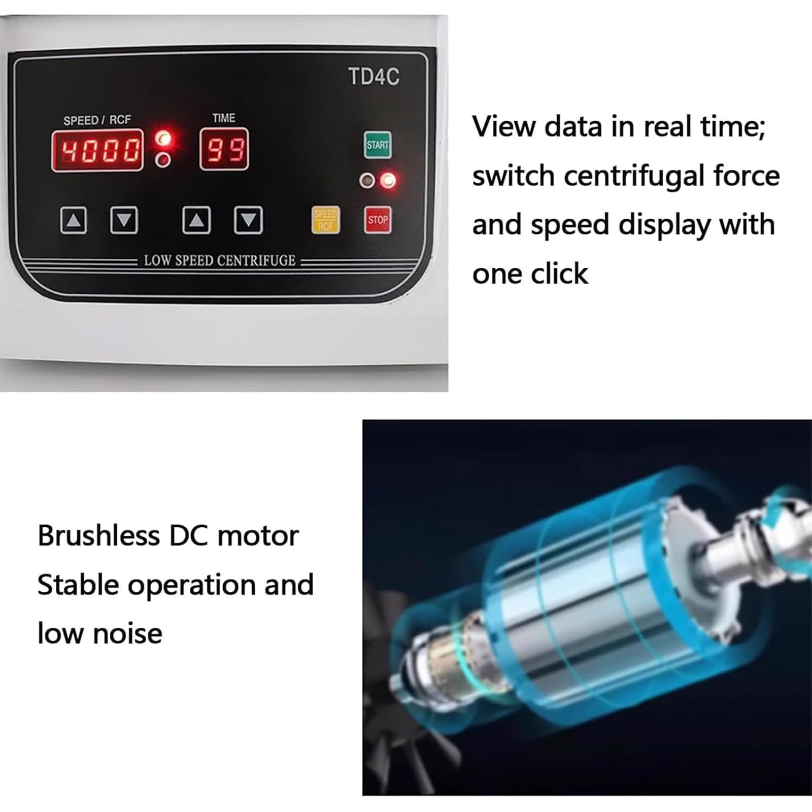 Wirówka laboratoryjna 8 x 10 ml, wirowanie cyfrowe, prędkość: 4000 RPM, zakres czasu: 0-99 min, siła odśrodkowa: 2150 x G, dla uczelni, instytutów badawczych