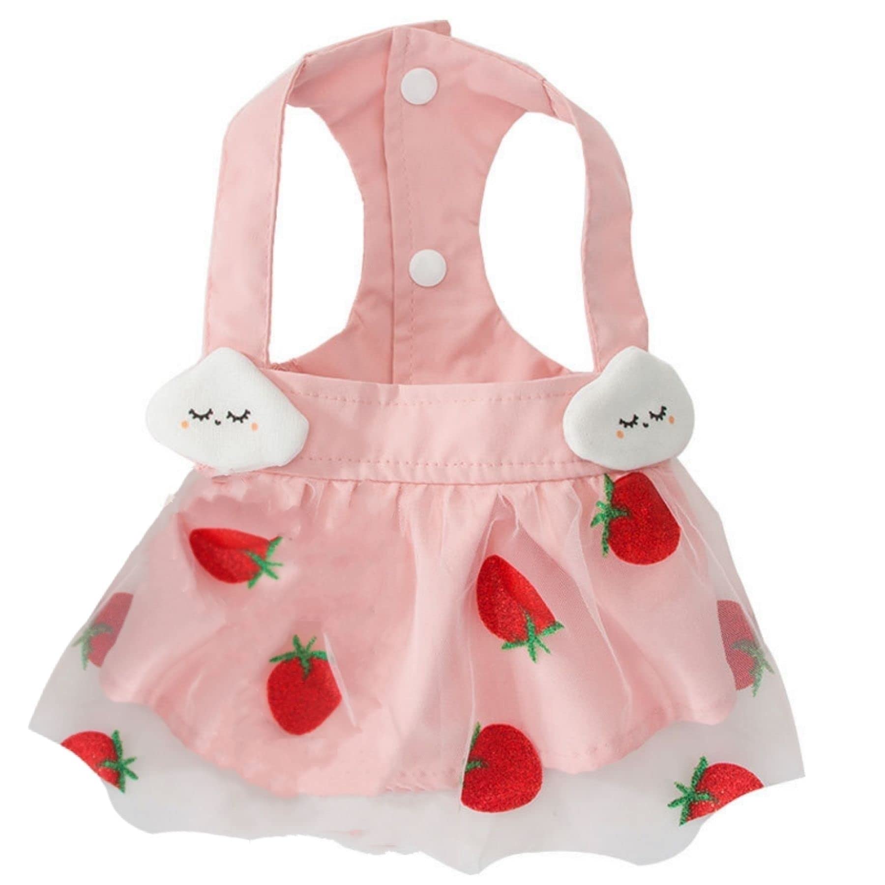 Cute Dog Princess Dress Dog Dress Cat Dress Suit Soft Breathable Dog Pure Cotton Fruit Skirt and Dog Summer Dress for Small Medium and Large Dog Girl Puppies Lightweight Pet Dress