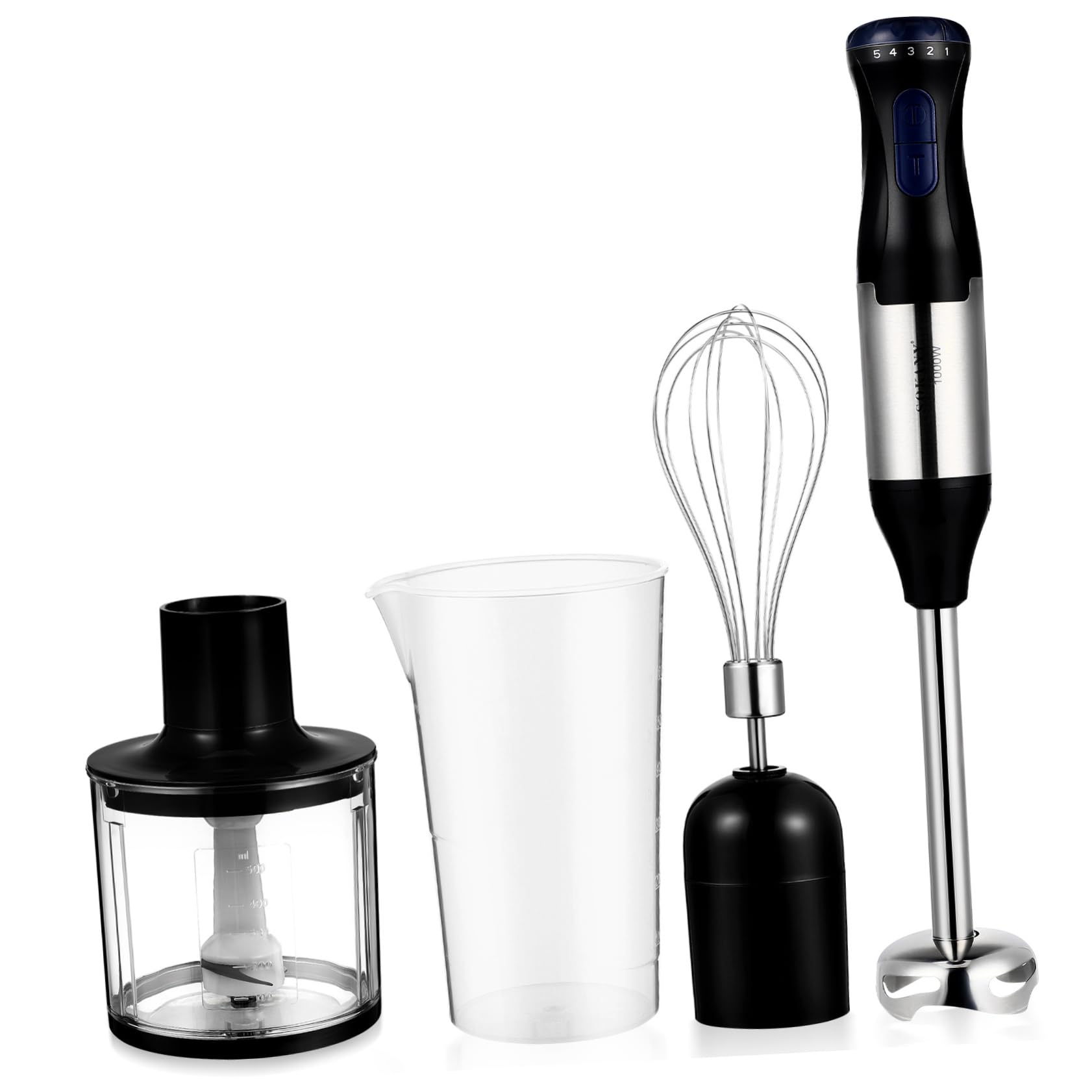 304 Stainless Steel Hand Blender Mixer 4-in-1 Multifunctional Electric Whisk for Cooking and Smoothies Handheld Mixer Whisk Hand