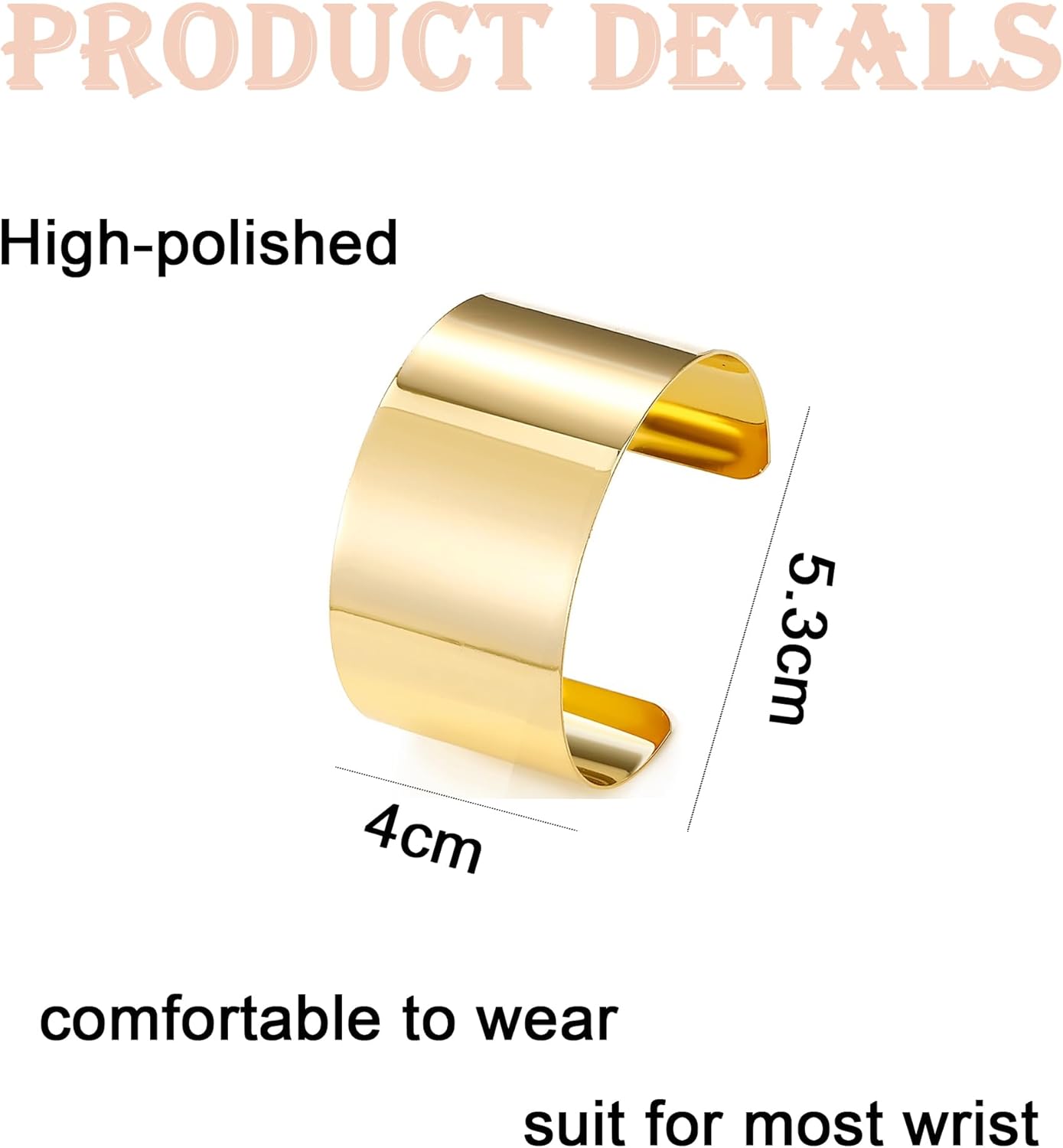 2Pcs Cuff Bangle Bracelet for Women Open Wide Wire Bracelets Gold Wrist Cuff Wrap Bracelet Adjustable - Image 6