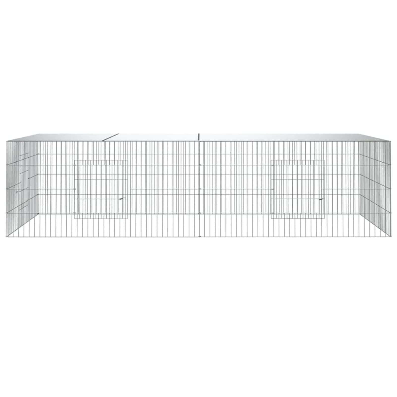 Jaula para conejos de 2 paneles de 220 x 110 x 55 cm, hierro galvanizado, parque infantil CIADAZ para animales pequeños, corralito para mascotas, corral de gerbo, jaula para conejos interior, carcasa