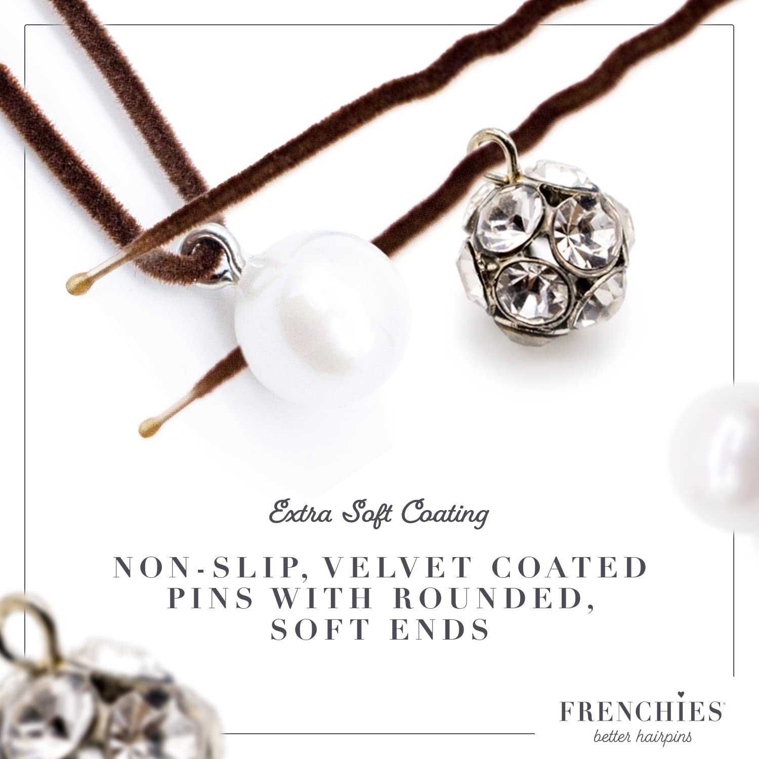 Amazon.com : Frenchies Velvet-Coated French Hair Pins with Pearls