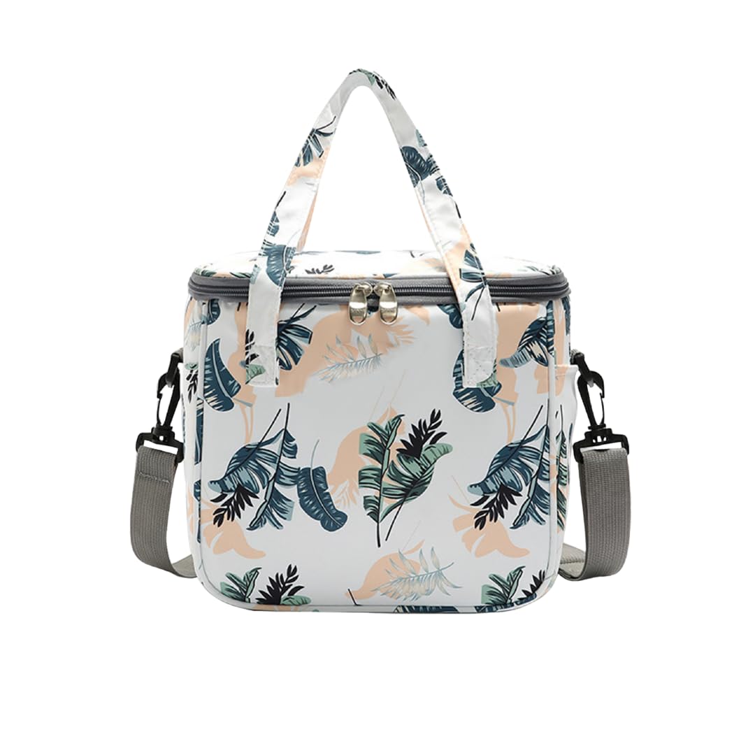 VIKZON Bolsa Termica Porta Alimentos - Nevera portatil - Impermeable - Capacidad 7 litros - Aislante - Fiambrera Ideal para Llevar Almuerzo al Trabajo, Camping, Paseos y Más (Blanco)