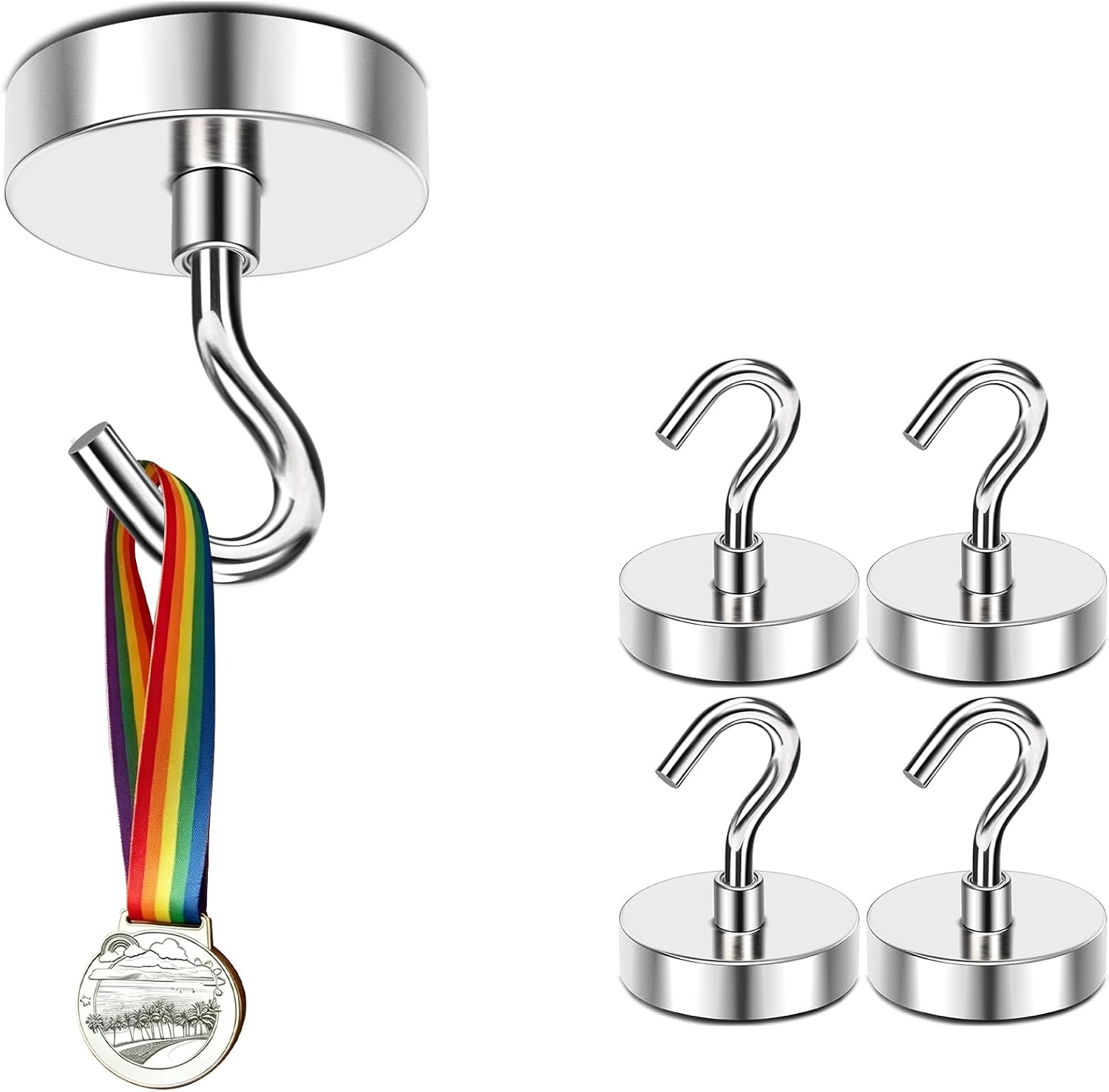 MIKEDE N52 Magnetic Hooks Strong Neodymium Magnet Hook for Cruise 6Pcs