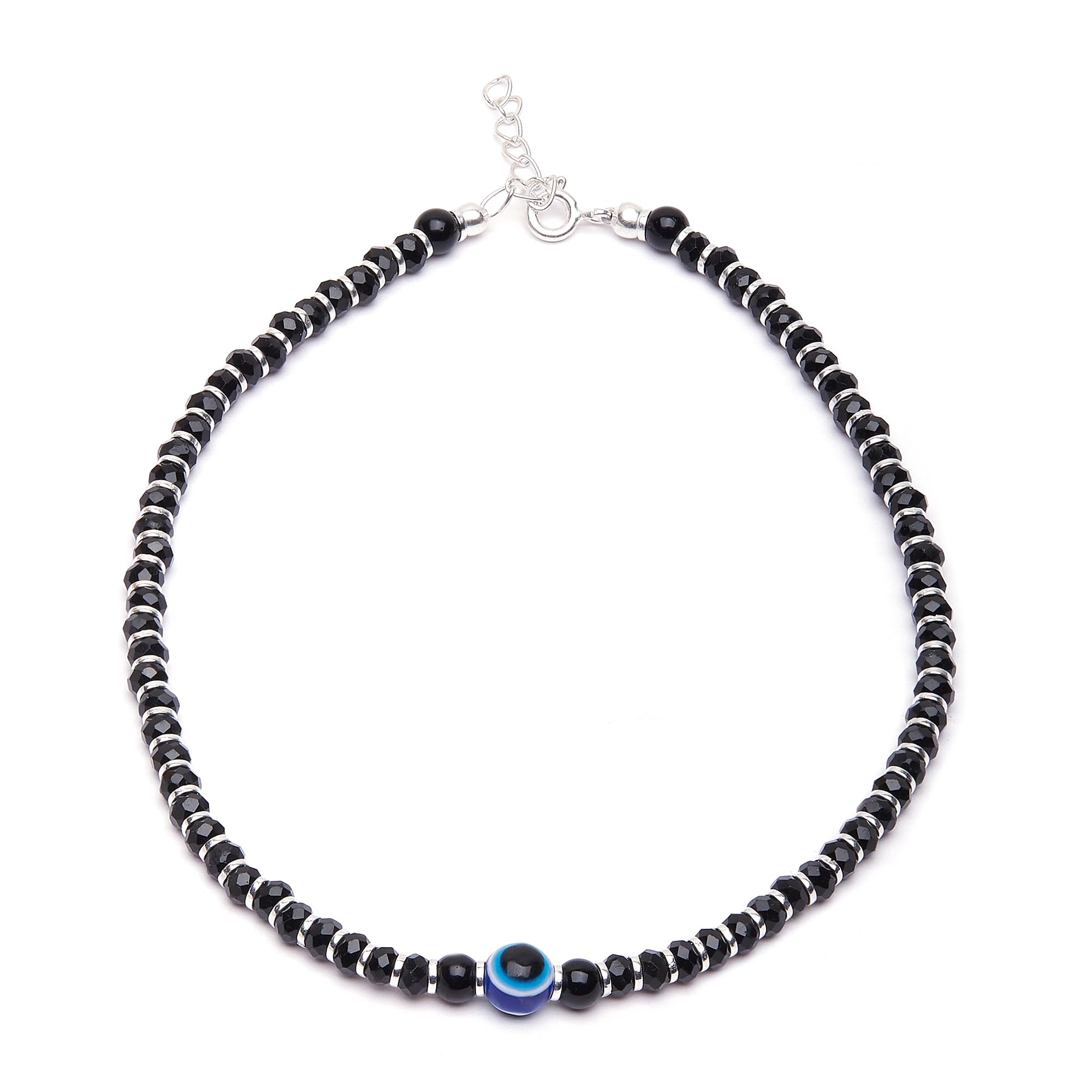 ZAVYA 925 Sterling Silver Designer Evil Eye Rhodium Plated Adjustable Beaded Anklet (Single) | Gift for Women & Girls | With Certificate of Authenticity & 925 Hallmark (B0B31L2XCB) Amazon Price History, Amazon Price Tracker