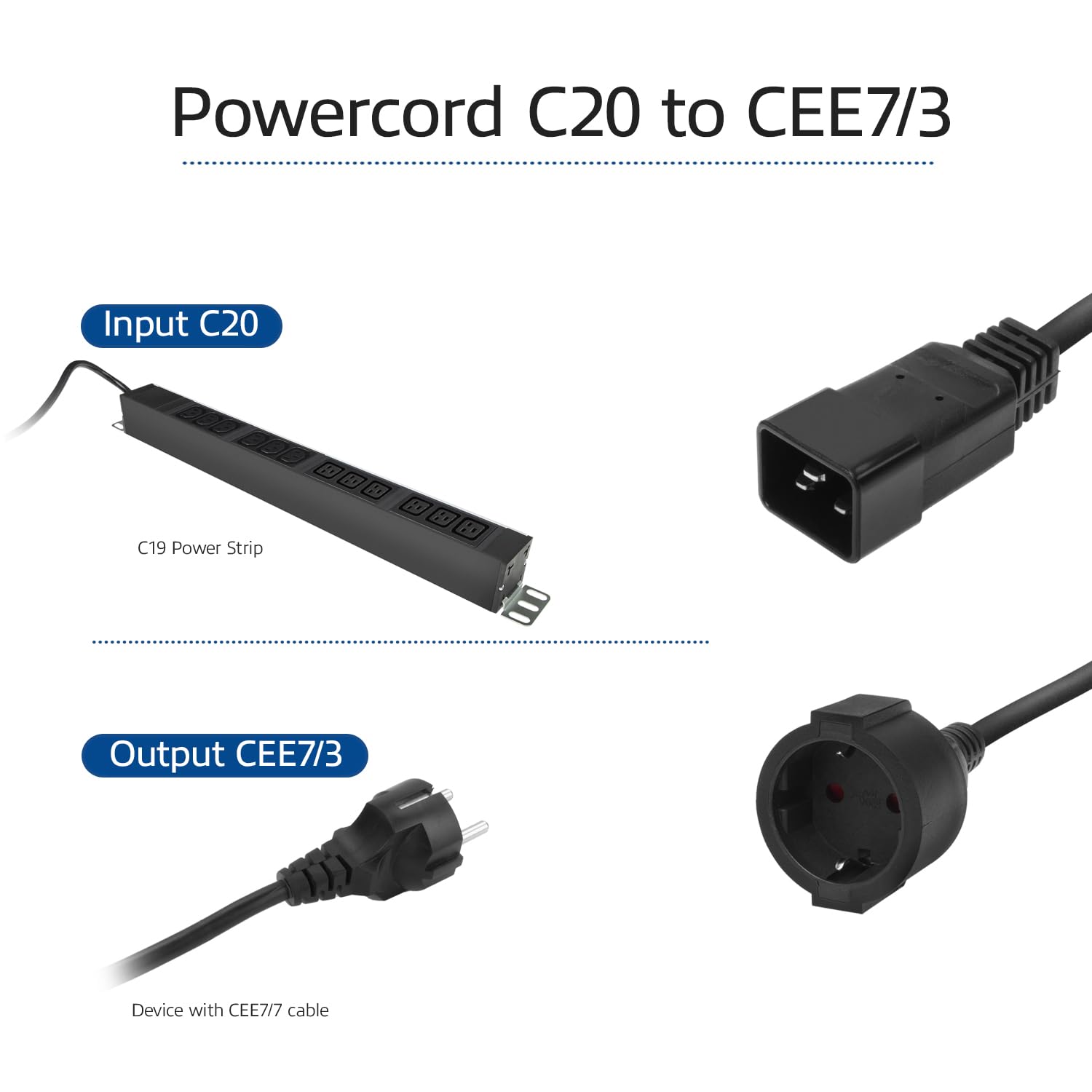 Cavo di alimentazione elettrica IEC-60320 da C13 a C14 15 m