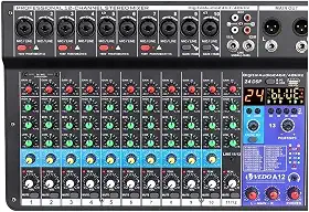 Mixer Mesa De Som V.edo A12 Bt 12 Canais Profissional Banda Igreja Evento