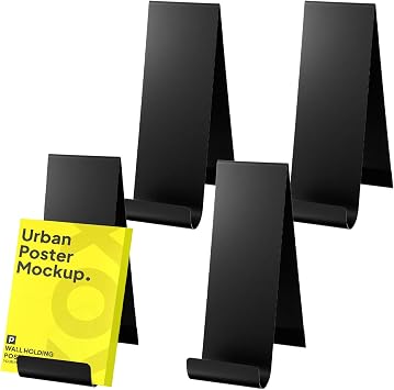 4 Pack Black Metal Brochure Holder, 8.9" Fancy Vertical Display Stand, Black Heavy Duty Elegant Flyer Brochure Holder Stand for Table Menus, Pamphlets, Countertop Literature Organizer