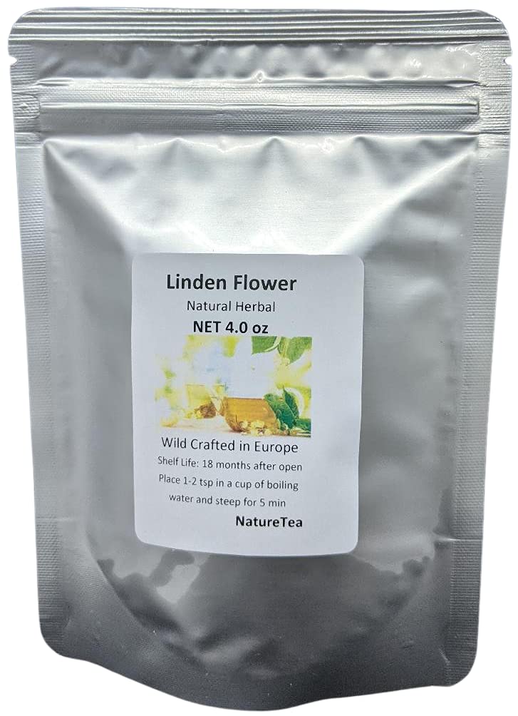 Linden Flower - Tilia argentum Dried Loose Flower and Leaf C/S from 100% Nature (4 oz)