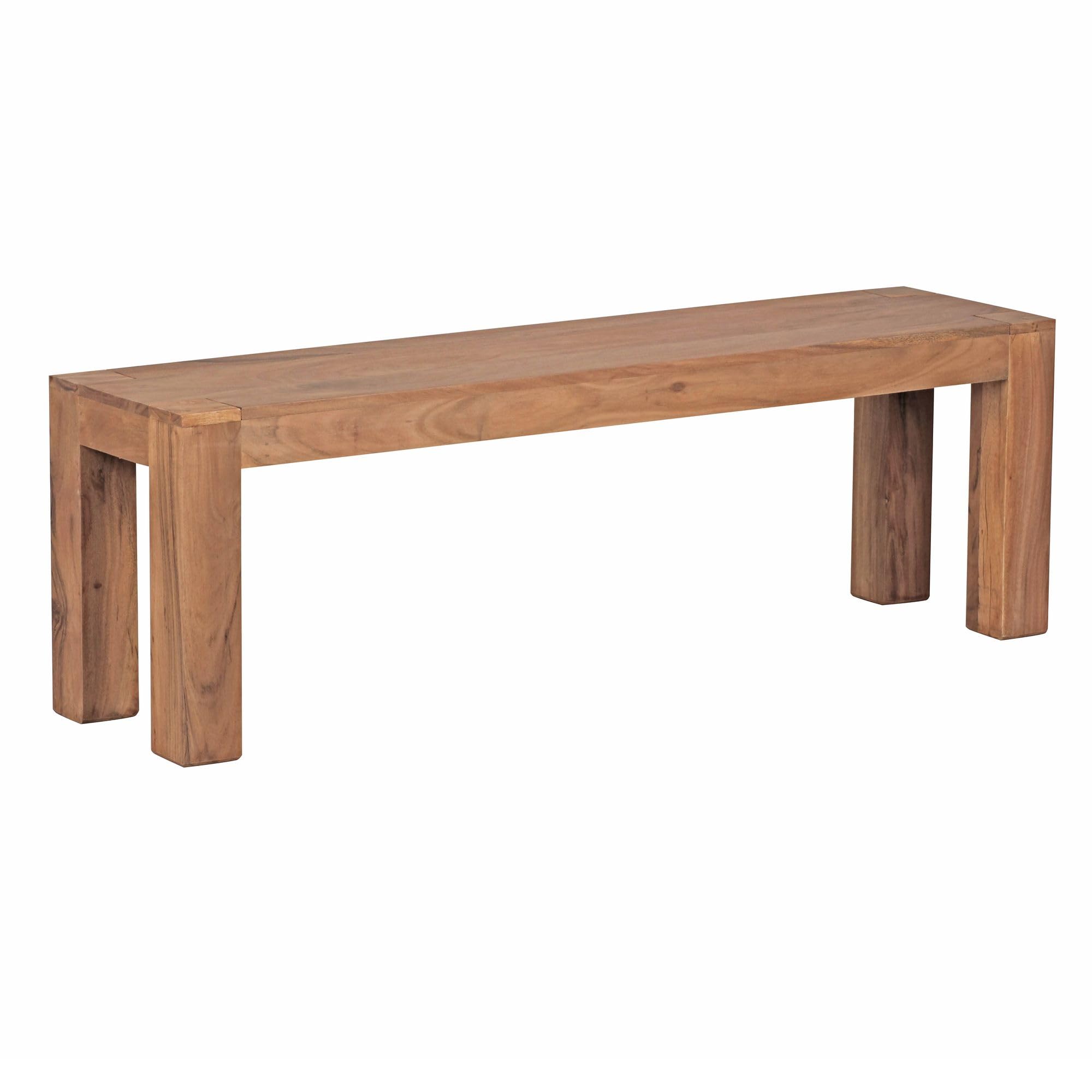 Wohnling WL1, 464 de Madera de Acacia de Madera Maciza de Comedor Banco, 140 x 35 cm