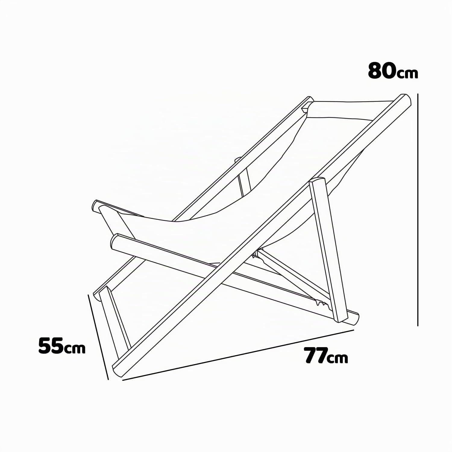 FRANKYSTAR Tamigi - Set di 2 sdraio in legno massello e textilene - salvia