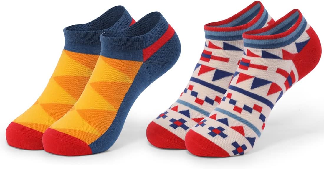 HHX YONLEE Ankle Socks Striped patterned Casual Socks 8/10 Pairs Gift Box