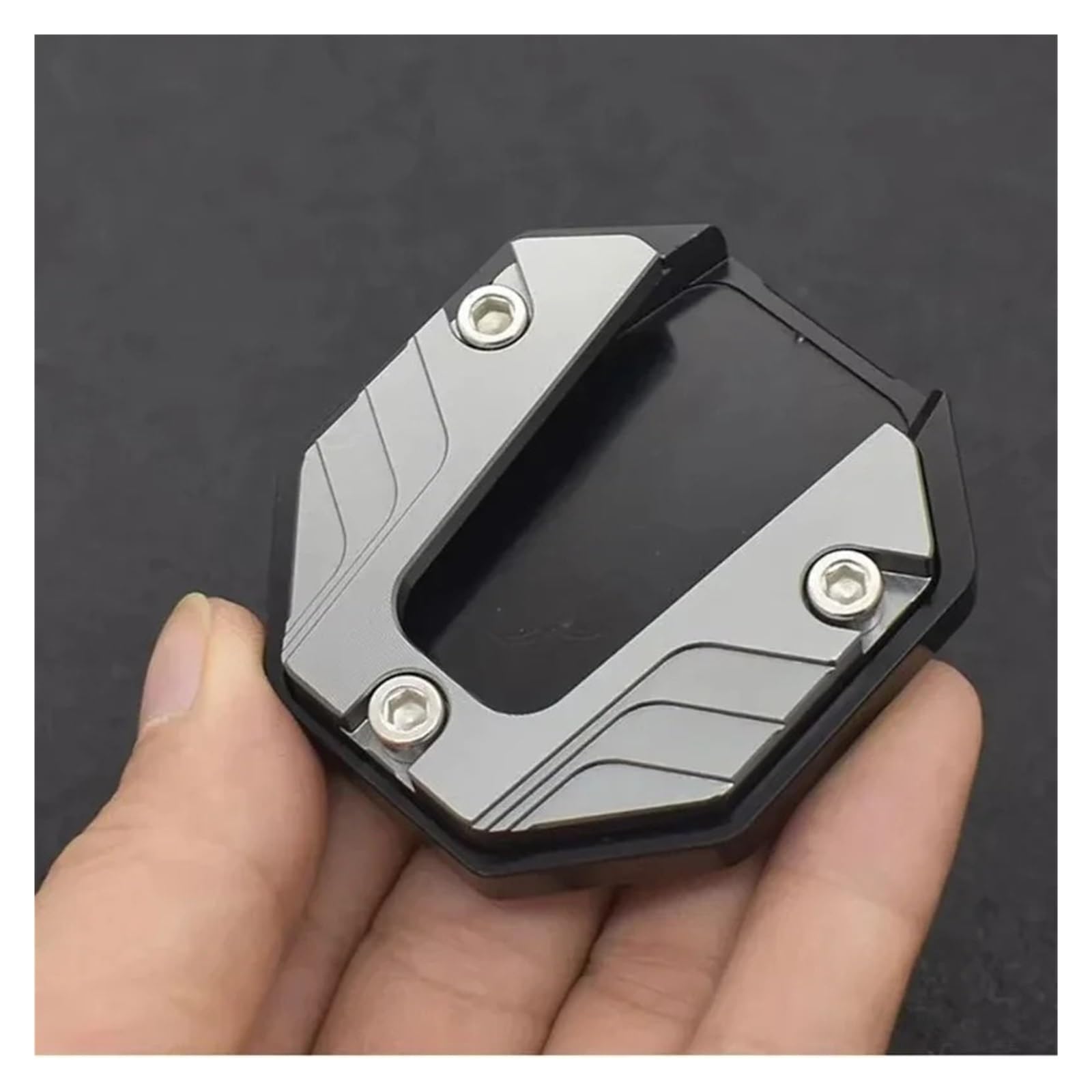 Béquille latérale de moto Pour scooter pour moto vélo accessoires Extension pied coussinet plaque de Support(Argent)