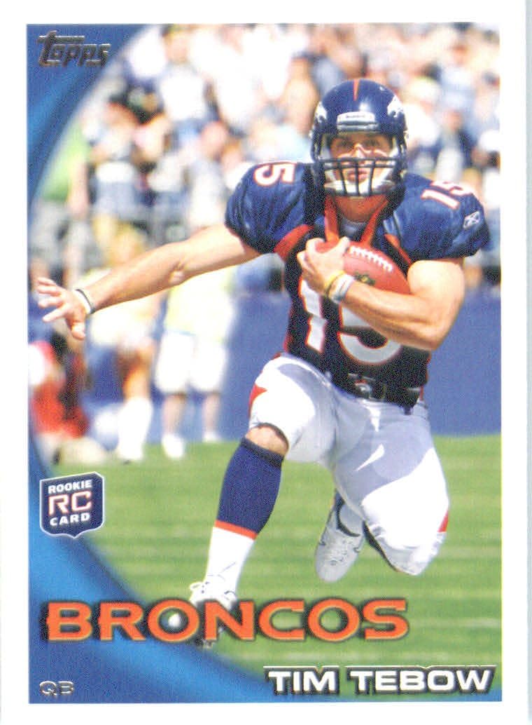2010 Topps NFL Football Card # 440 Tim Tebow RC - Denver Broncos ( Rookie Card) NFL Trading Card in a Protective ScrewDown Case!