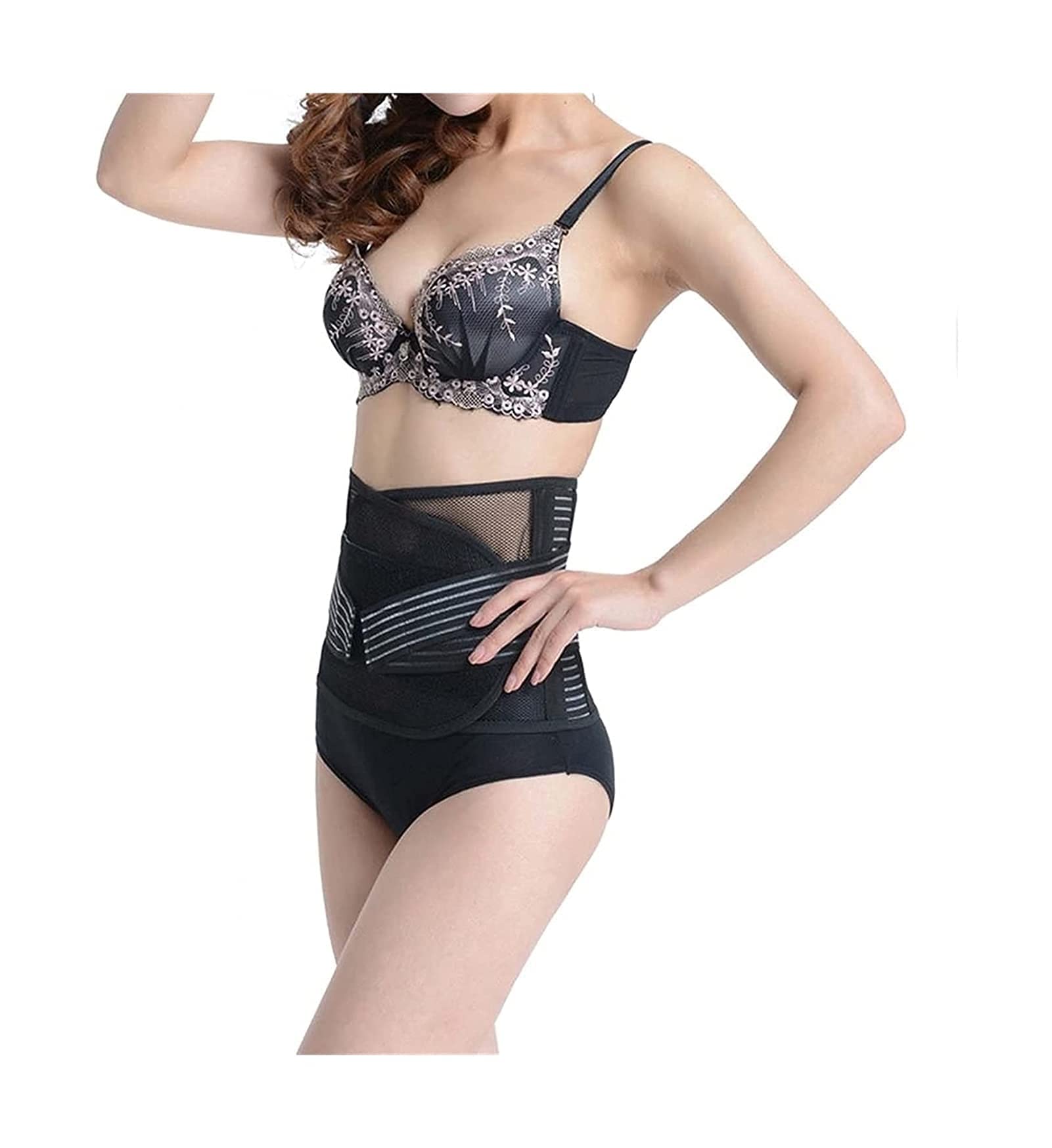 Cinturón de Soporte Lumbar Brace para la Parte Inferior de la Espalda Sport Workout Body Shaper Postura ortopédica de Doble tracción para Alivio de la Espalda (Black S)