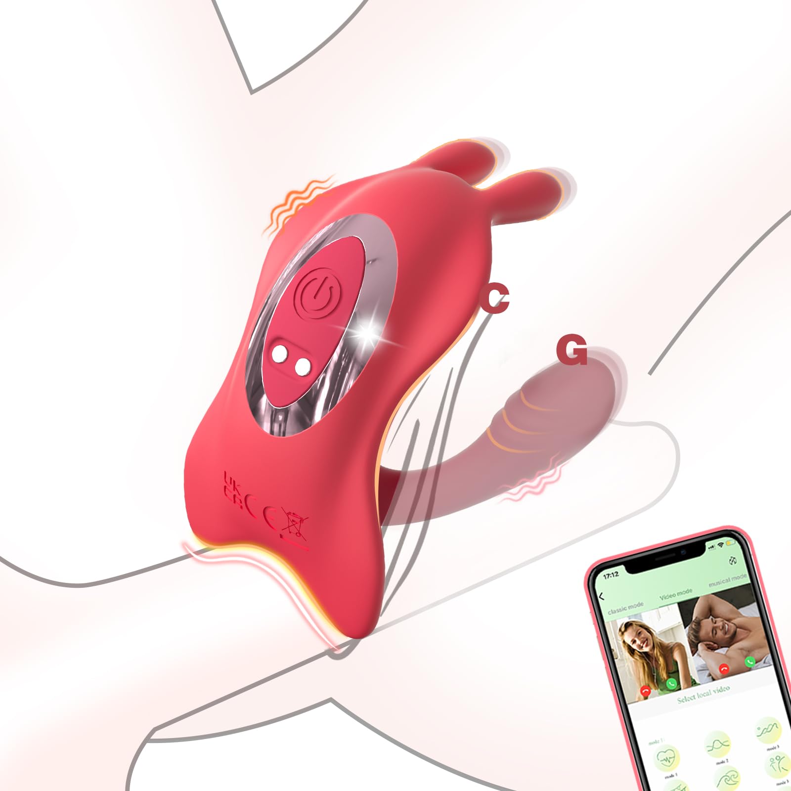Vibrador portátil con control remoto para parejas, juguetes sexuales para adultos, vibrador de bragas de larga distancia con estimulador de conejo para el punto G, el clítoris y el pene, Healexcer, juguete sexual femenino pervertido.