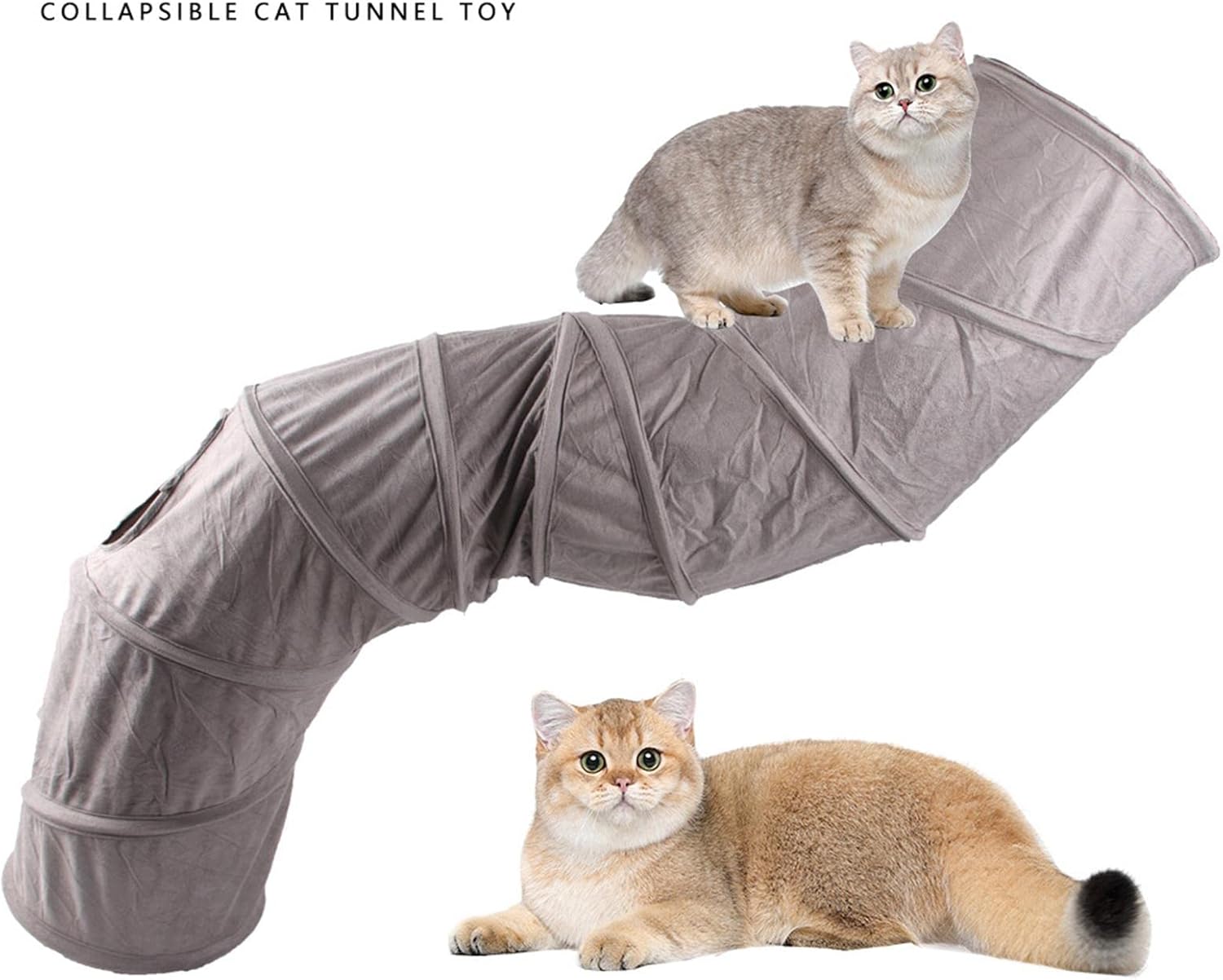 figatia Cat Tunnels Tube Interactive Toys Bed House Maze Peep Hole for Dogs Kitty