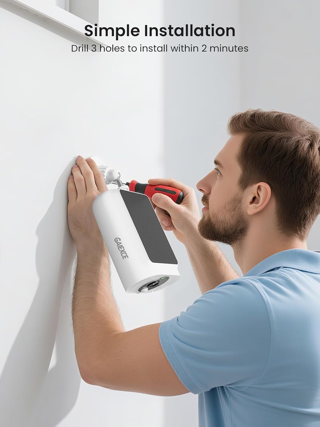 Solar Security Camera, Wireless Security Camera Outdoor, 2K with Integrated Solar Panel, Night Vision, Continuous Power, 2.4/5 GHz Wi-Fi, for Surveillance, Compatible with Alexa - Image 2