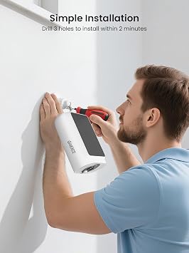 Güneş Güvenlik Kamerası, Kablosuz Güvenlik Kamerası Dış Mekan, Entegre Güneş Panelli 2K, Gece Görüşü, Sürekli Güç, 2.4/5 GHz Wi-Fi, Gözetim için, Alexa ile Uyumlu