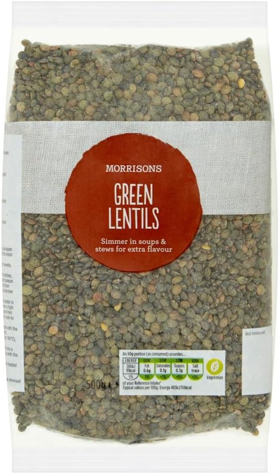 Morrisons Wholefoods Green Lentils, 500g